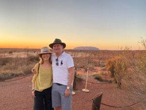 Romantic sunrise at Uluru