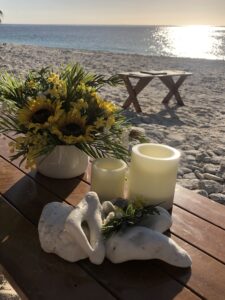 Vow renewal ceremony set-up on beach