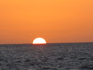 Romantic sunset over ocean