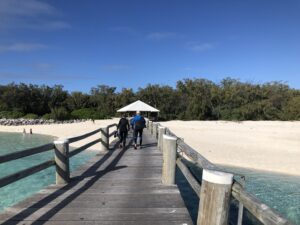 Arrival on Heron Island for a romantic getaway